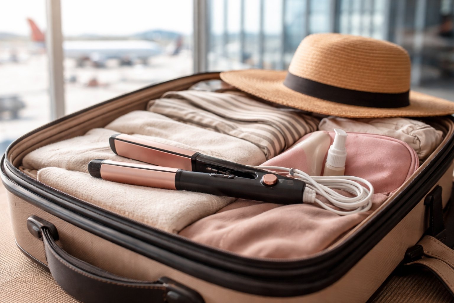 Me puedo llevar mi plancha de cabello en el avión