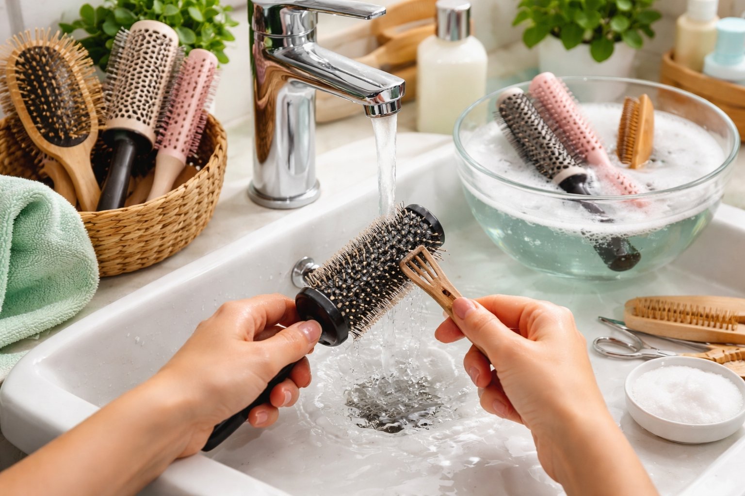 cómo limpiar los cepillos del cabello